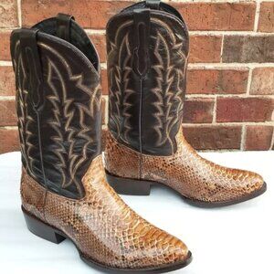 J. B. Dillon RESERVE Genuine Python leather handmade Cowboy western boots – 10 ½